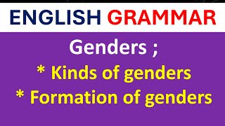 English grammar Genders  kinds of gender formation of genderRKclasseslrm [upl. by Oiligriv]