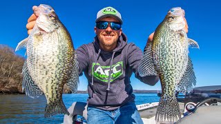 Catching MONSTER CRAPPIE In WinterEarly Spring [upl. by Suiluj]