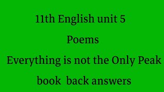 11th English unit 5 poem book back answers [upl. by Aneri]