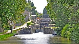 Fonserannes Locks • A Staircase Lock on the Canal du Midi  European Waterways [upl. by Cirala]