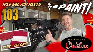 E103 Spraying Dupont Imron High Gloss Plus Polyurethane 1956 Chevy Bel Air Resto [upl. by Purvis]