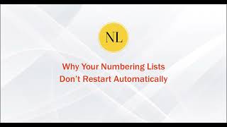 Microsoft Word Why Wont My Numbered Lists Restart Automatically [upl. by Rases]