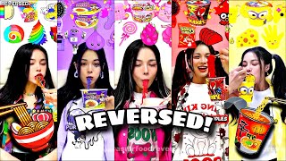 REVERSED  Color Ramen Noodles MUKBANG 01 đźŤśđźĄµđźŚ¶đź”Ąđź± cure [upl. by Asiral]