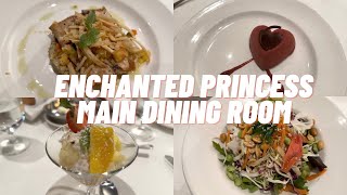 Enchanted Princess Main Dining Room Menu amp Food Pictures  7 Night Western Caribbean Cruise [upl. by Debbra]