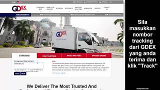 Cara Check GDEX Tracking Number Melalui Website GDEX [upl. by Orvah]