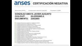 🔴 Certificación Negativa de ANSES ¿Para qué sirve [upl. by Lory]