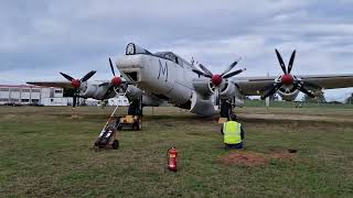 Avro Shackleton starting up its engines Coventry airport [upl. by Lyndsie]