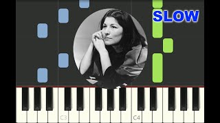 SLOW piano tutorial quotALFONSINA Y EL MARquot Ariel Ramirez Mercedes Sosa 1969 with free sheet music [upl. by Nnylanna]