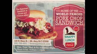 Snappy Lunch Mt Airy NCPork Chop Sandwich anyone [upl. by Nosimaj756]