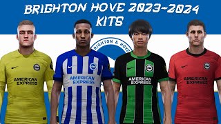 Brighton amp Hove Albion FC New Season Kits 20232024 PES2021 Sider pes2021 brighton kits [upl. by Urbannai]