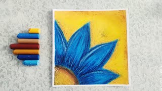 Easy oil pastel drawing  a flower  step by step for beginners [upl. by Sprung]