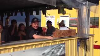 Shuswap houseboat at floating Shark Shack bar [upl. by Arahsak]