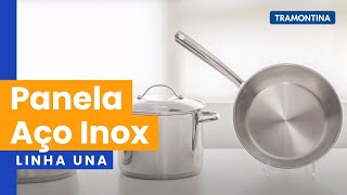 Panela de Aço Inox que cozinha rapidamente Conheça a linha Una  Tramontina [upl. by Nahij]