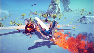 realisric PLANE crash 10  BESIEGE GAMEPLAY ｜pull upterrain [upl. by Frost]