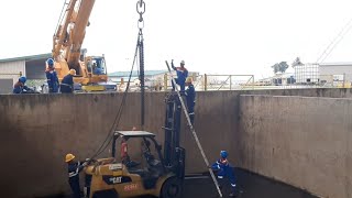 GREAT TECHNIQUE RIGGING AND SLINGING FOR LIFTING THE FORKLIFT [upl. by Blanc]