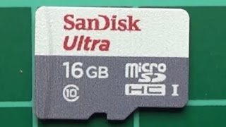 SanDisk Ultra 16GB class 10 microSD card unboxing and tests [upl. by Georgy]