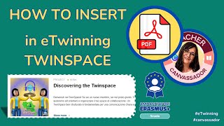 Tutorial How Insert PDF in Twinspace etwinning pdf tutorial canva [upl. by Enicar]