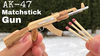 How to Make a Micro AK47 that Shoots  Mini Matchstick Gun [upl. by Funk]