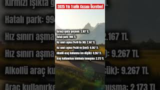 2025 Yılı Trafik Cezası Ücretleri shorts trafik [upl. by Bruning]