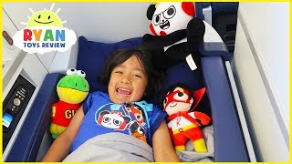 Ryan ToysReview Airplane ride with Pretend Play Toys [upl. by Ellessig]