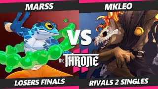 The Throne 2 LOSERS FINALS  Marss Ranno Vs MkLeo Forsburn Rivals of Aether 2  RoA2 [upl. by Kalil]