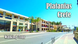 Platanias amp Agia Marina  Crete Greece  4K Walking Tour  City Driver Tours [upl. by Minda]