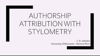 CWIT 2021  Authorship Attribution with Stylometry [upl. by Fougere]