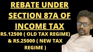 Rebate under 87a of Income Tax for 202324 with Budget 2023 Changes  Tax Rebate Under 87a [upl. by Nnylyoj]