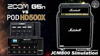 ZOOM G5N vs POD HD500X Marshall JCM800 Simulation [upl. by Aihsak]