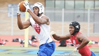 WR vs DB 1 on 1s Rivals Camp Series 2018 Houston [upl. by Otrebor541]