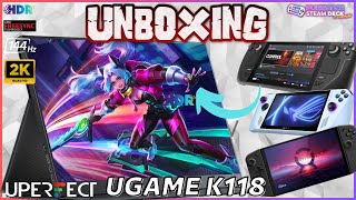 🔥UPERFECT UGAME K118 UNBOXING Moniteur portable 2K 144 HZ HDR Freesync code promo [upl. by Cohbert]