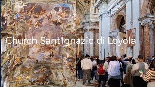 ROME 🇮🇹  The Church of SantIgnazio of Loyola near PANTHEON Rome Italy [upl. by Quinta]