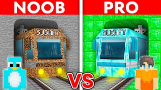 NOOB vs PRO SUBWAY STATION House Build Challenge in Minecraft [upl. by Guerin]