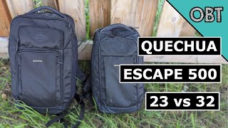 Quechua NH Escape 500 23 vs 32 Budget Travel Backpack Comparison [upl. by Renaxela712]