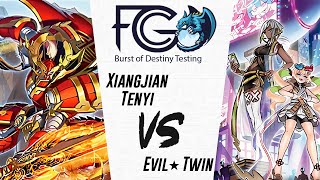 YuGiOh Tenyi Swordsoul Xiangjian vs Evil Twin  Burst of Destiny [upl. by Torruella]