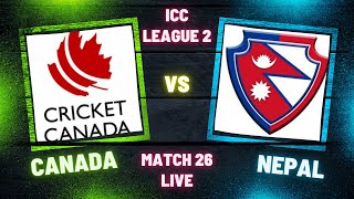 Thrilling Match Canada vs Nepal Live  Match 26  ICC CWC League 2 2024 iccleague2 [upl. by Tristis472]