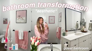 ORGANIZE MY BATHROOMS WITH ME 🛁 aesthetic bathroom makeover cleaning organizing amp decorating [upl. by Pas]