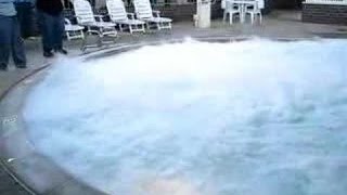 Pouring big chunk of sodium the pool  Explosion [upl. by Eiruam]