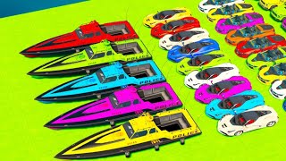 GTA V Amazing Parkour Ramp Challenge With Super Heroes On Cars Bikes Boats [upl. by Ahsaercal]