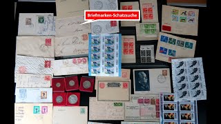 Briefmarken Schatzsuche mit Briefmarken Briefen Karten und Münzen aus der letzten Zeit [upl. by Rimma538]