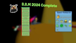 2024 BBM Quest Complete  Bee Swarm Simulator  Roblox [upl. by Vladamar]