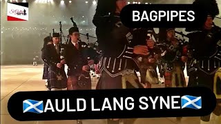 Auld Lang Syne massed bagpipes and drums live  Switzerland [upl. by Akerahs]