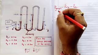 multitube manometer pressure problems Fluid Mechanics lecture [upl. by Hoopen]