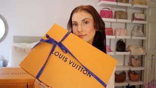 louis vuitton multi pochette accessories pink strap unboxing and what fits inside  erin nicole [upl. by Saul]