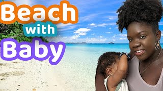 First time going to the beach with a newborn [upl. by Dnalhsa]