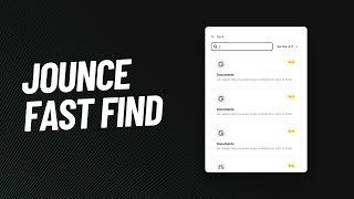 Jounces Fast Find  Streamline Your Workflow with Just a Few Clicks [upl. by Burley]