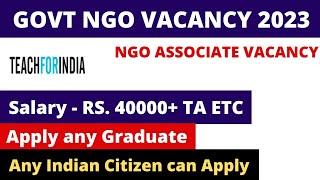 TEACH FOR INDIA NGO VACANCY 202324 SALARY 40000  NGO JOB CIRCULAR ONLINE INTERVIEW NGO JOBS 2023 [upl. by Marilyn591]