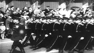 Joseph Stalin Georgy Malenkov Anastas Mikoyan review a parade during May Day ceHD Stock Footage [upl. by Odlo]