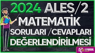 2024 ALES2 MATEMATİK Soruları  Cevapları Ve Çözümleri [upl. by Nahta784]