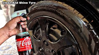 How To Shine Car tyre At Home  Car tire Polishing Coca Cola  tyre Polish [upl. by Edora952]